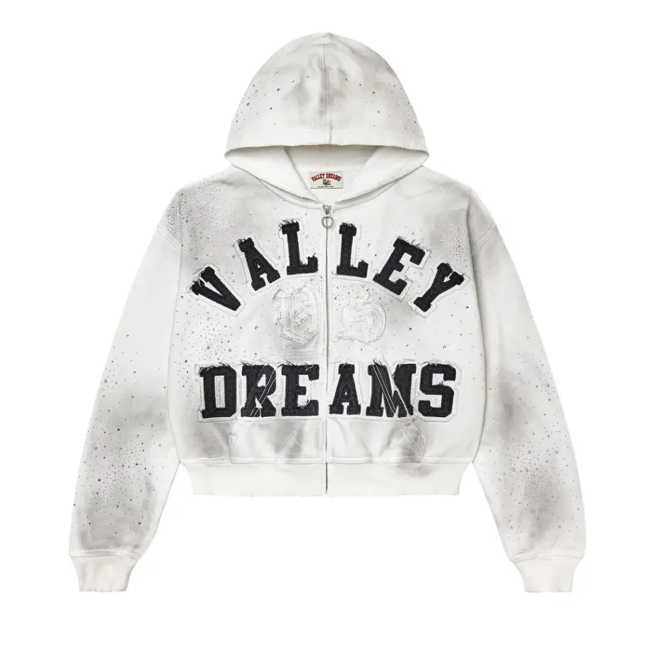 Valley Forever Classic Zip Up Hoodie White