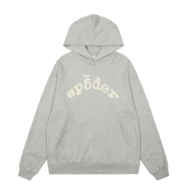 Buzo sp5der brillos gris