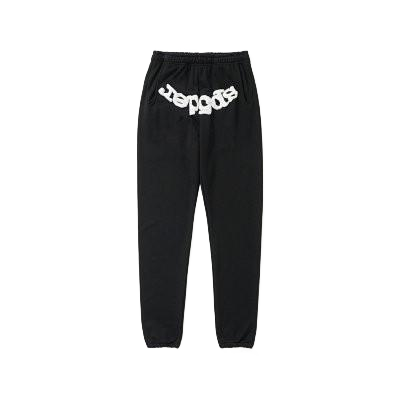 Sp5der Black Loose-Fitting Sweatpants