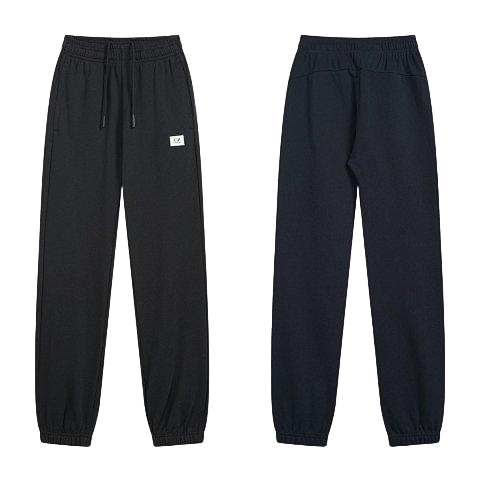 Carsicko Black Heart-Embroidered Straight-Leg Sweatpants