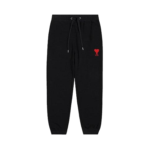 Ami Paris Black Cotton Sweatpants