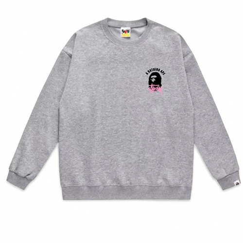 A Bathing Ape x Stussy collaboration crewneck sweatshirt