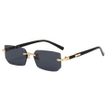 VFDHN retro-style sunglasses with dark gray frameless lenses